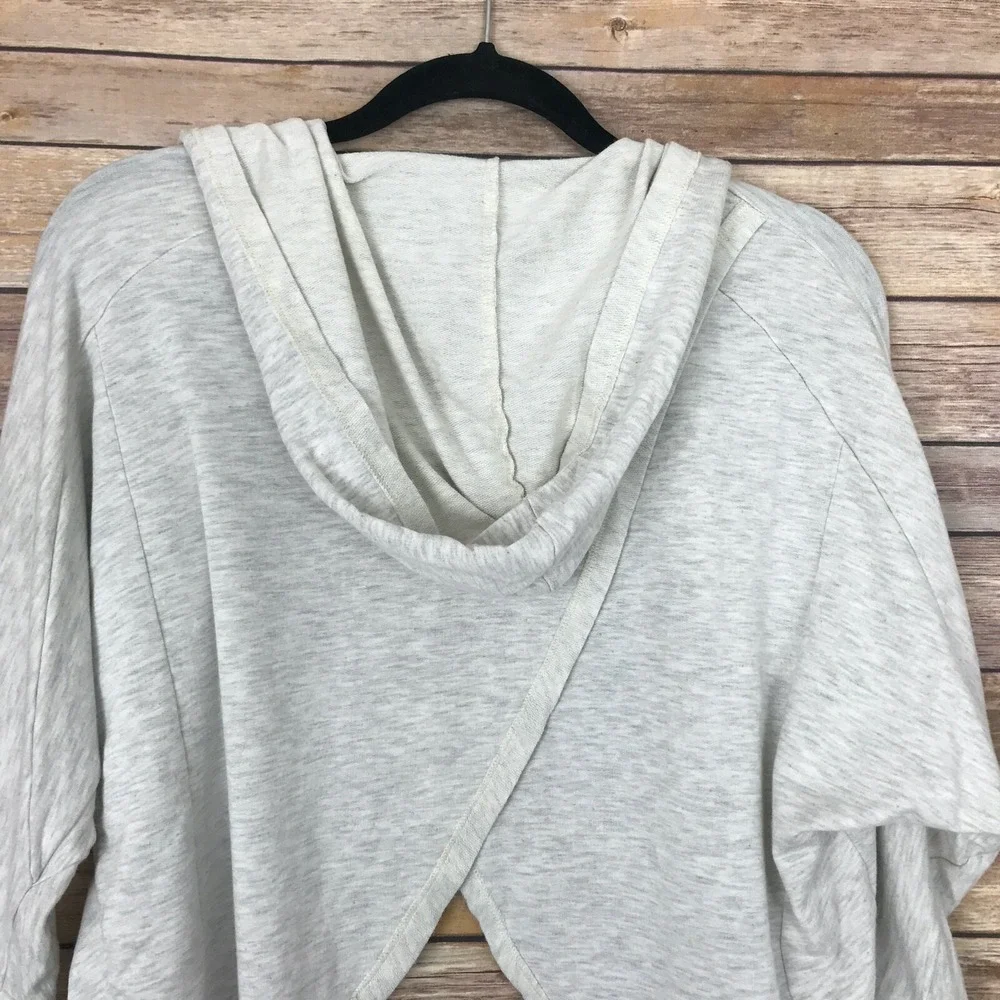 Zella‎ Sweater Girls L Cross Back Cardigan Dolman Sleeve Open Front 3/4 Sleeve